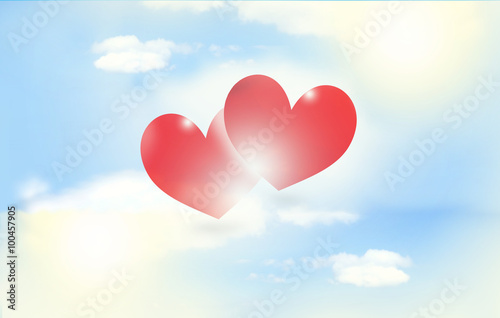 Red hearts outdoor