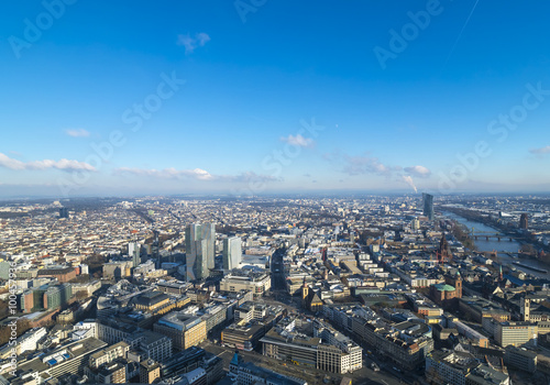 Panorama Skyline Frankfurt, Hochhäuser, EZB, Paulskirche, Römer, Zeil, Frankfurt am Main, Hessen, Deutschland, Europa