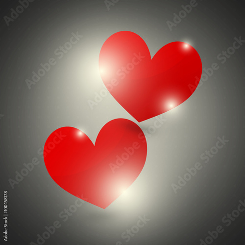 Red Hearts Black Background