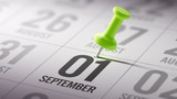 September 01 written on a calendar to remind you an important ap