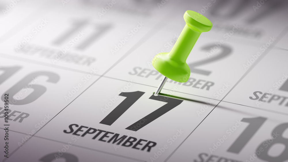September 17 written on a calendar to remind you an important ap September 17 written on a calendar to remind you an important ap