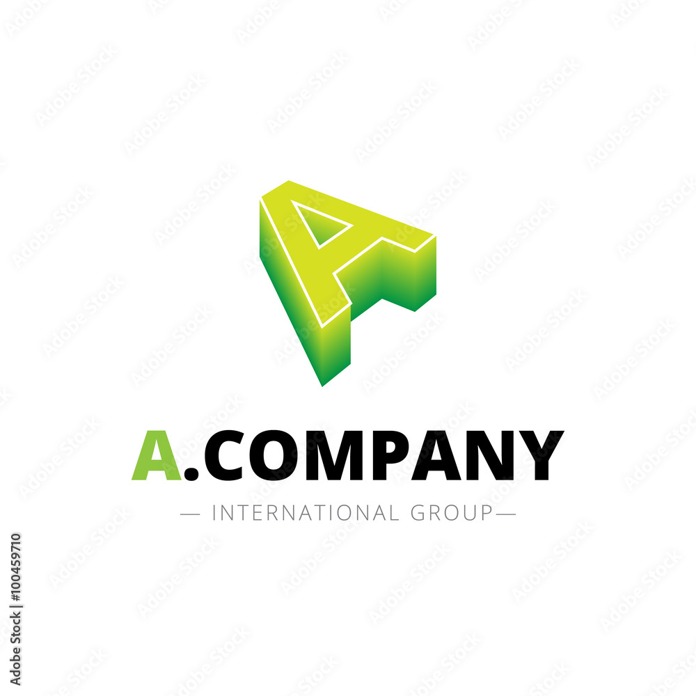 Vector isometric gradient A letter logo. Company sign Vector isometric gradient A letter logo. Company sign