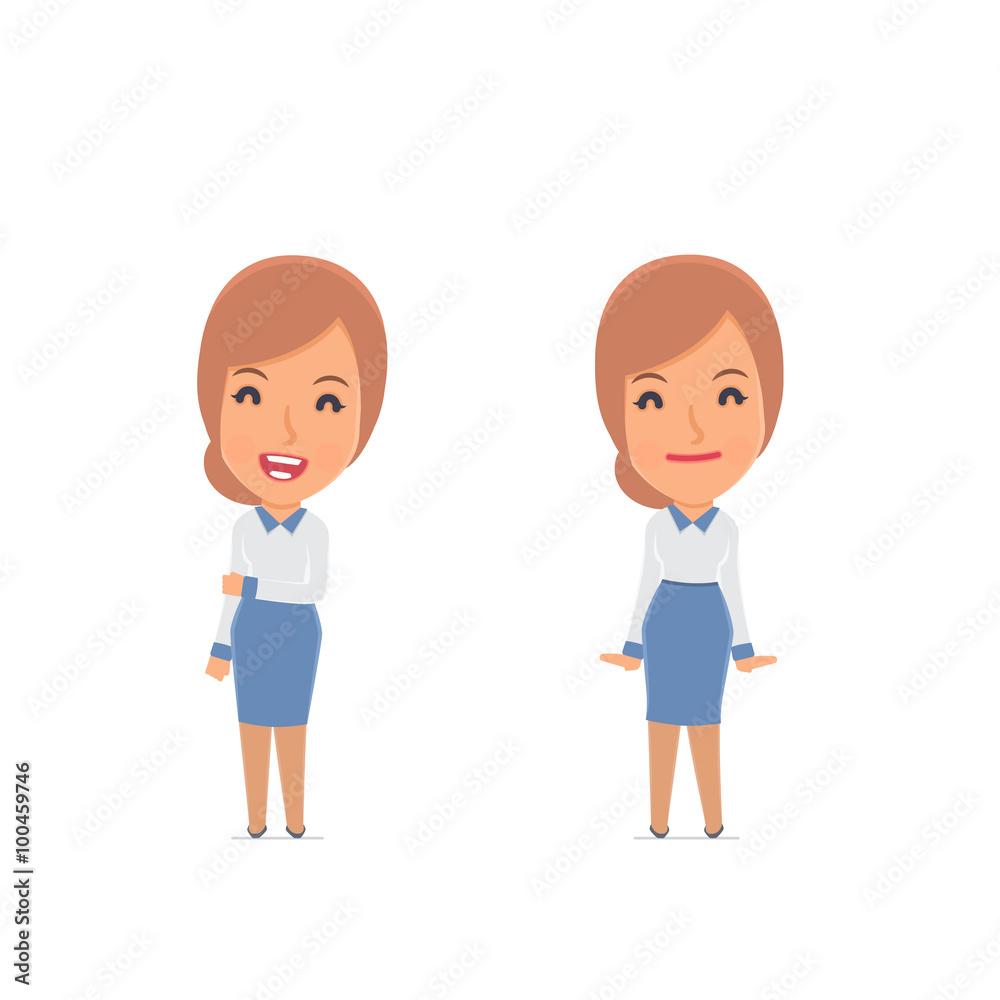 Funny Character Consultant Girl in confident and shy poses Funny Character Consultant Girl in confident and shy poses