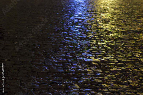 Paving at night