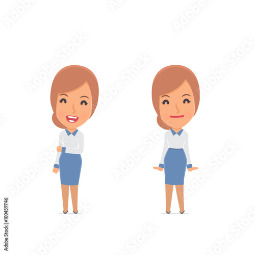 Funny Character Consultant Girl in confident and shy poses
