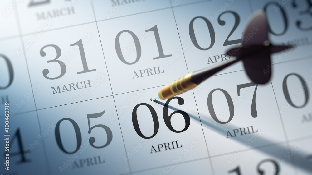 April 06 written on a calendar to remind you an important appoin April 06 written on a calendar to remind you an important appoin