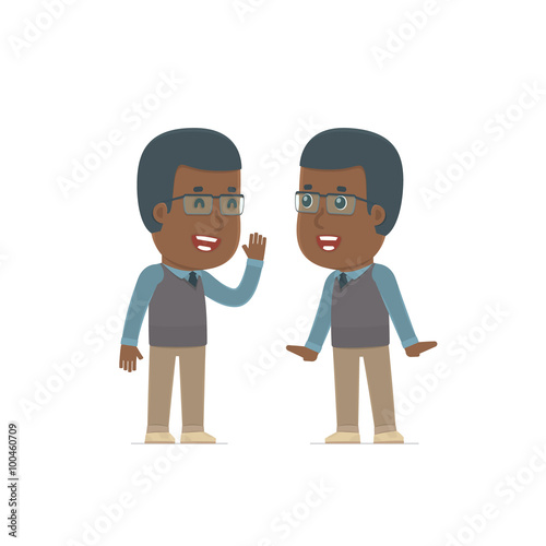 Cunning Character African American Teacher gossiping and telling