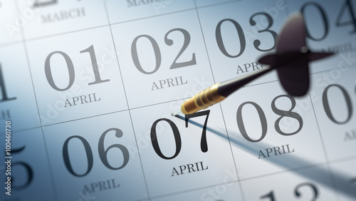 April 07 written on a calendar to remind you an important appoin