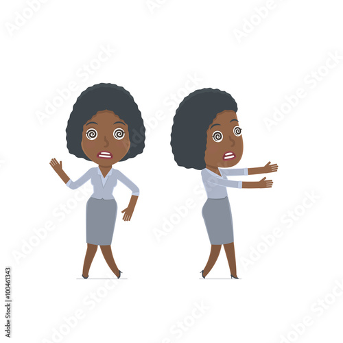 Crazy and Deranged Character Social Worker in strange pose under