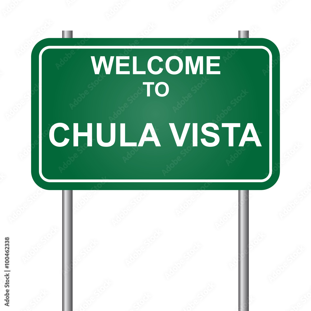Welcome to Chula Vista, green signal vector Welcome to Chula Vista, green signal vector