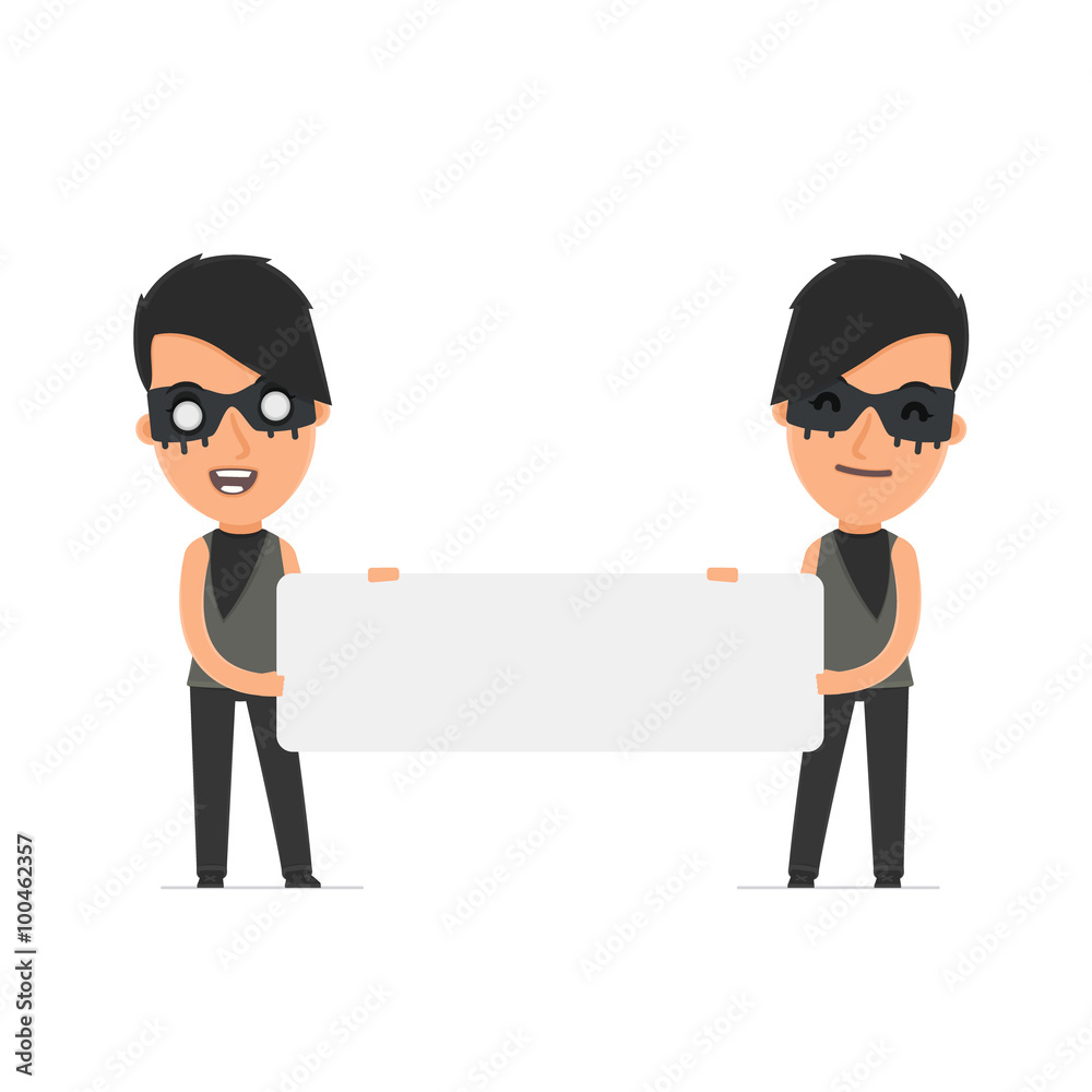 Funny Character Outsider Girl holds and interacts with blank for Funny Character Outsider Girl holds and interacts with blank for
