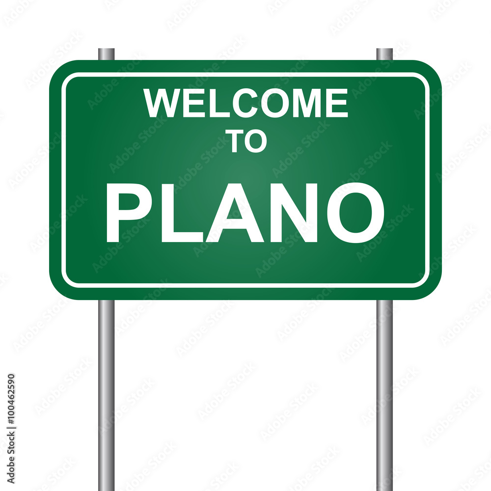 Welcome to Plano, green signal vector Welcome to Plano, green signal vector