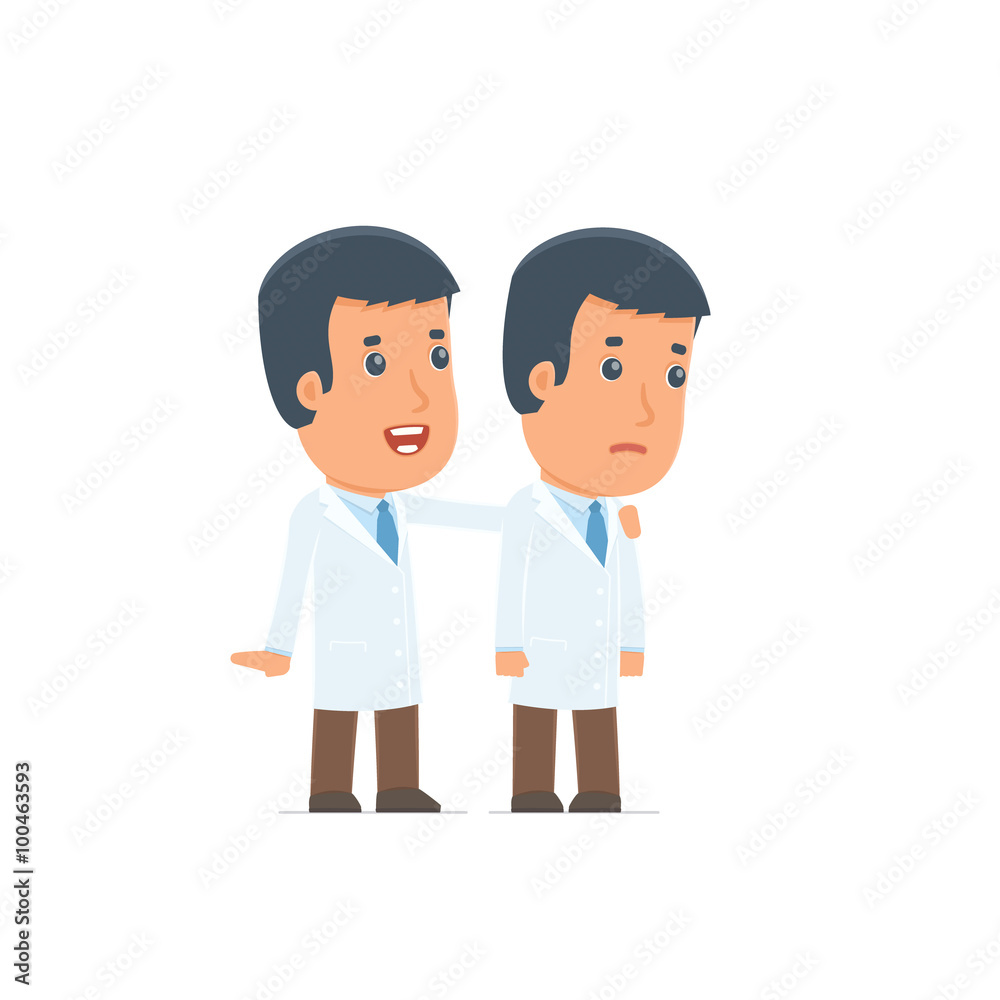 Good Character Doctor cares and helps to his friend in difficult Good Character Doctor cares and helps to his friend in difficult