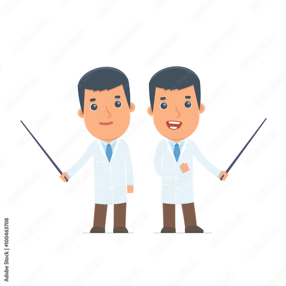 Happy and Intelligent Character Doctor making presentation using Happy and Intelligent Character Doctor making presentation using