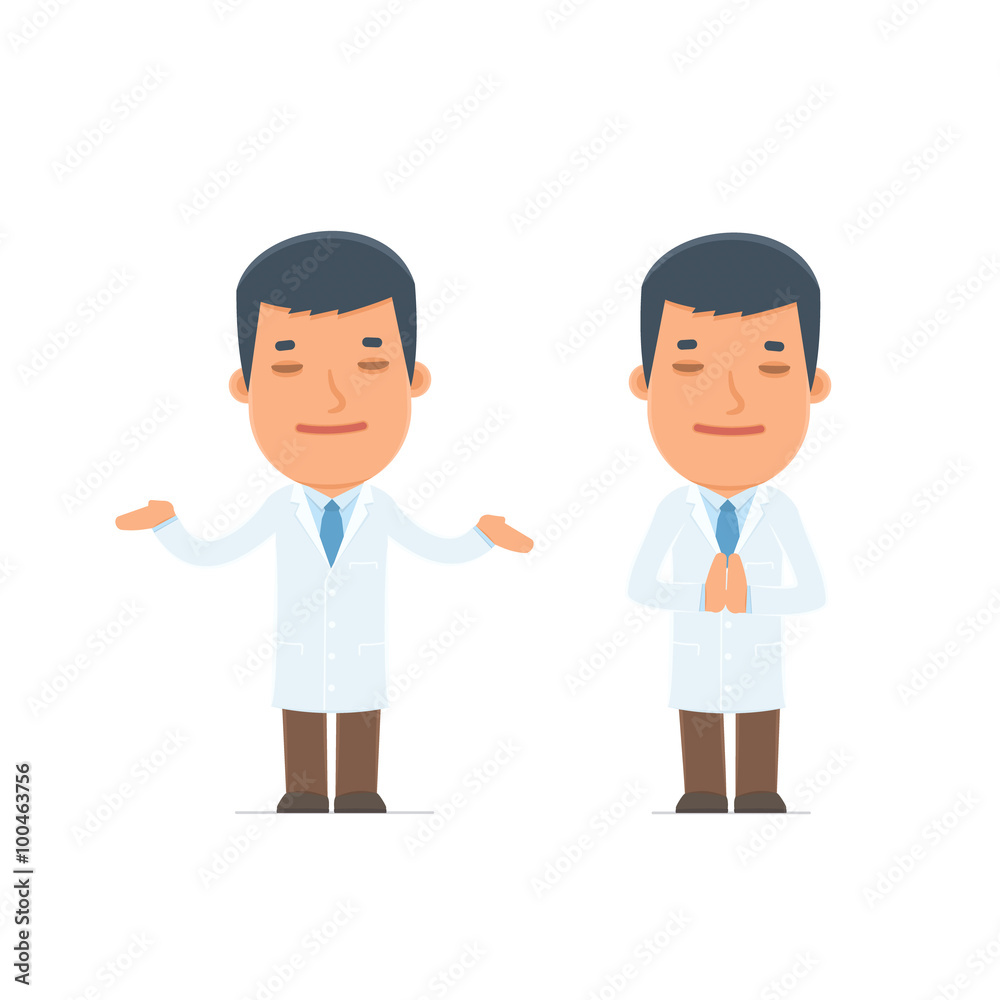 Calm and Blanced Character Doctor does yoga and meditates Calm and Blanced Character Doctor does yoga and meditates