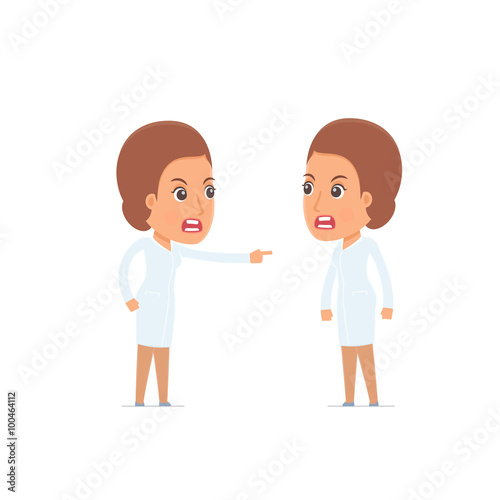 Angry Character Nurse abuses and accuses his companion
