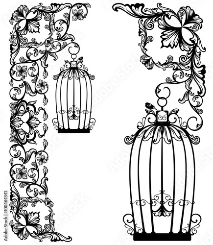 bird cage decor set