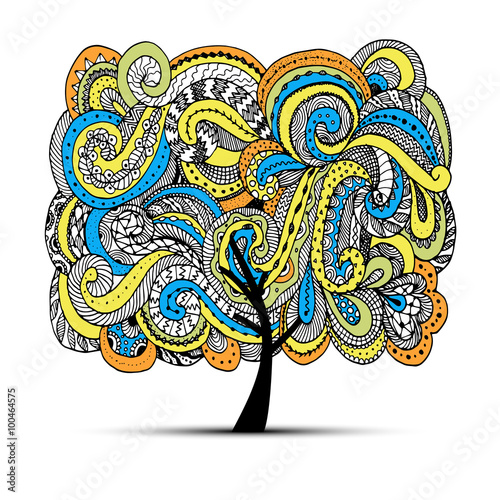 Abstract wavy tree for your design
