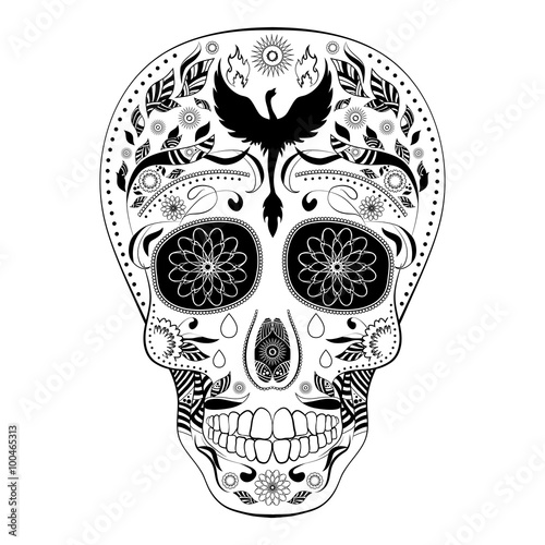 Dia de Muertos Tattoo Skull Day of The Dead Full