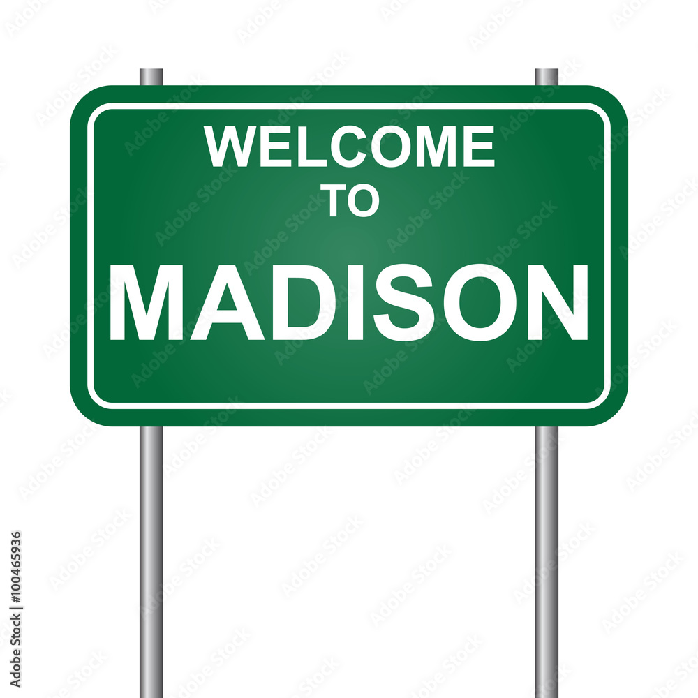 Welcome to Madison, green signal vector Welcome to Madison, green signal vector