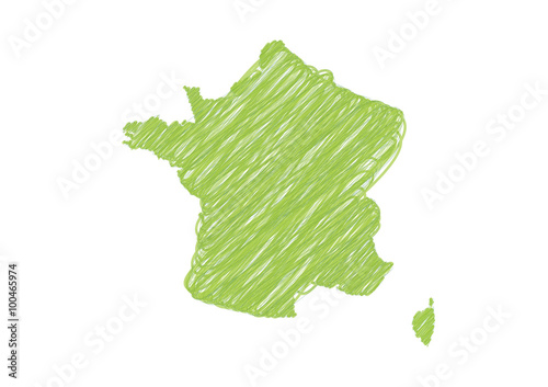 Carte de France Vert