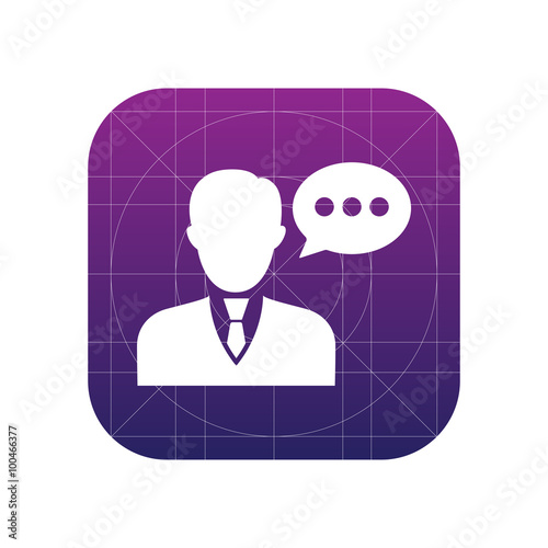 Speaking man icon. Man with...
