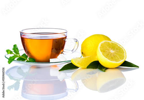 Tea Cup and Sliced Lemon