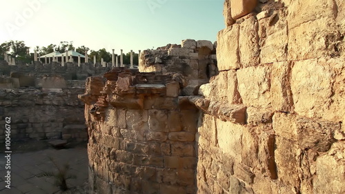 Stock Footage of stone brick walls at Beit She'an in Israel. photo