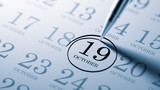 October 19 written on a calendar to remind you an important appo