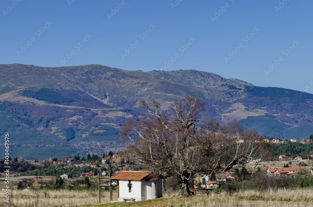 Panoramic view of villages Plana in the mountain Plana by Vitosha, Bulgaria