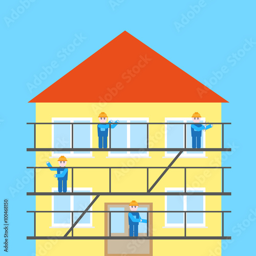 work on house with company