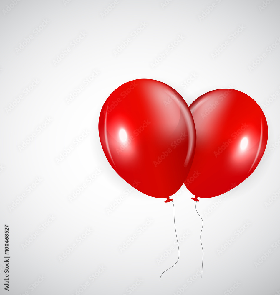 Set of Red Balloons, Vector Illustration Set of Red Balloons, Vector Illustration