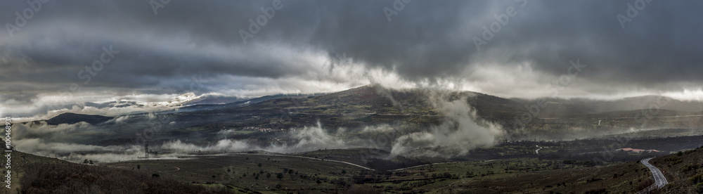 landscape with mist