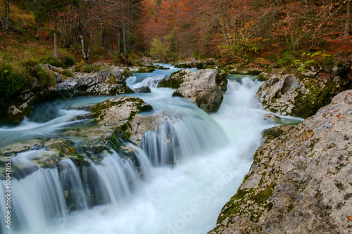 Fototapeta Naklejka Na Ścianę i Meble -  Amazing river in the mountains, Mostnica Korita, Julia alps
