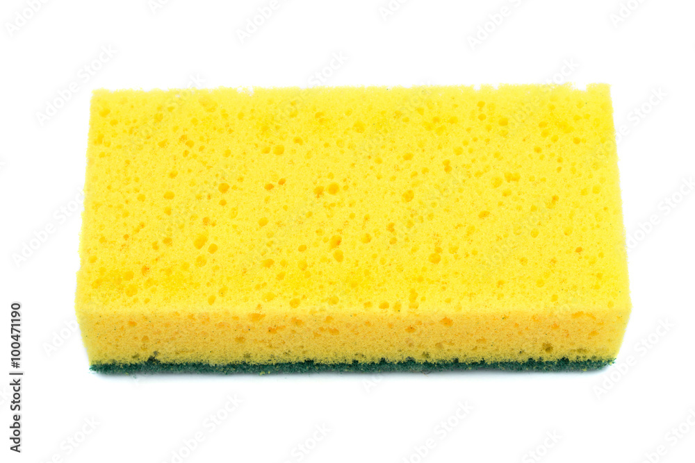 dish washing sponge, isolated on white background