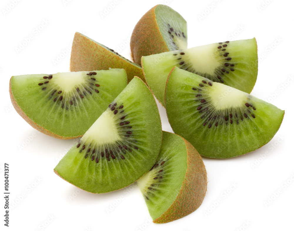 Fototapeta premium Plasterki Kiwi na białym tle na białe tło wyłącznik