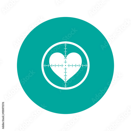 crosshair icon with a heart.