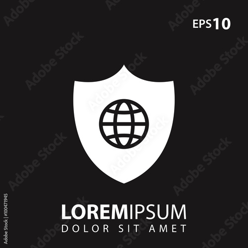 Globe with shield icon for ...