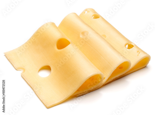 cheese slices isolated on white background cutout