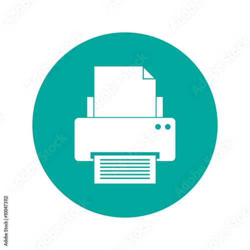 Print icon. Flat design style photo