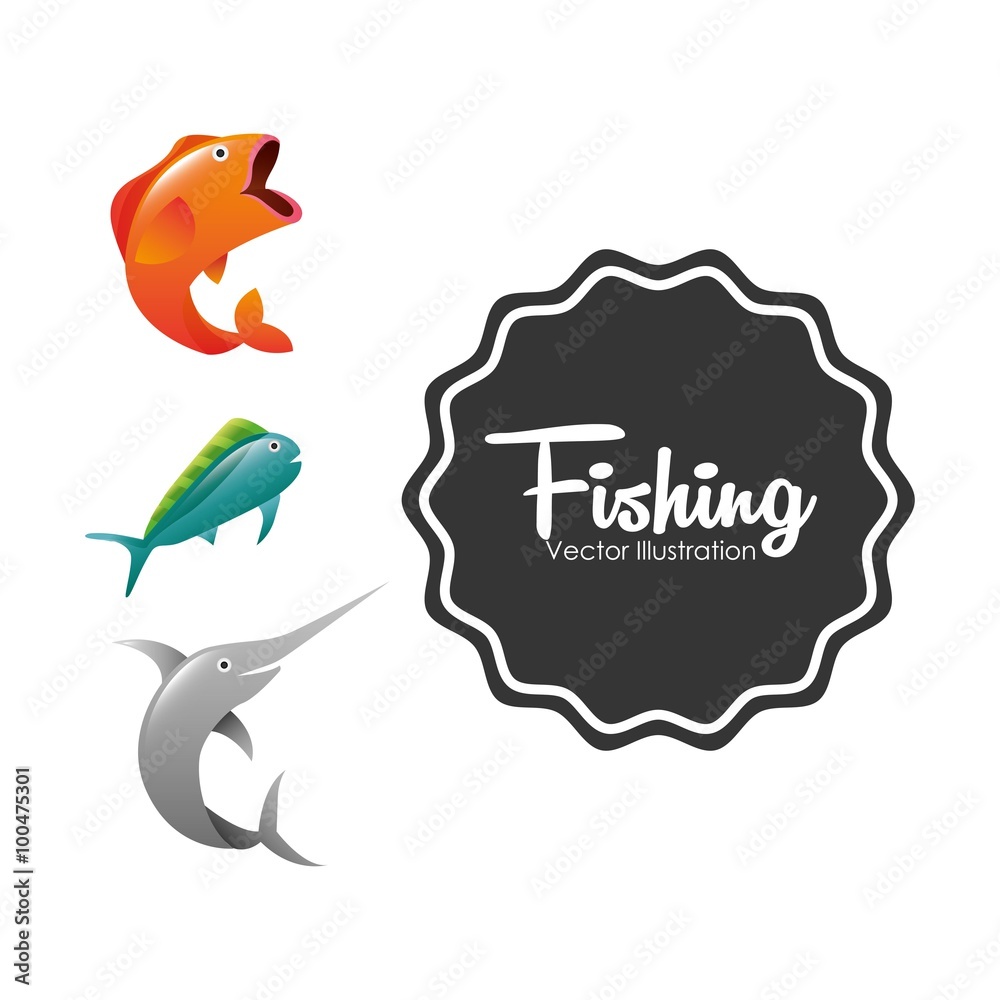 Naklejka premium fishing tournament design