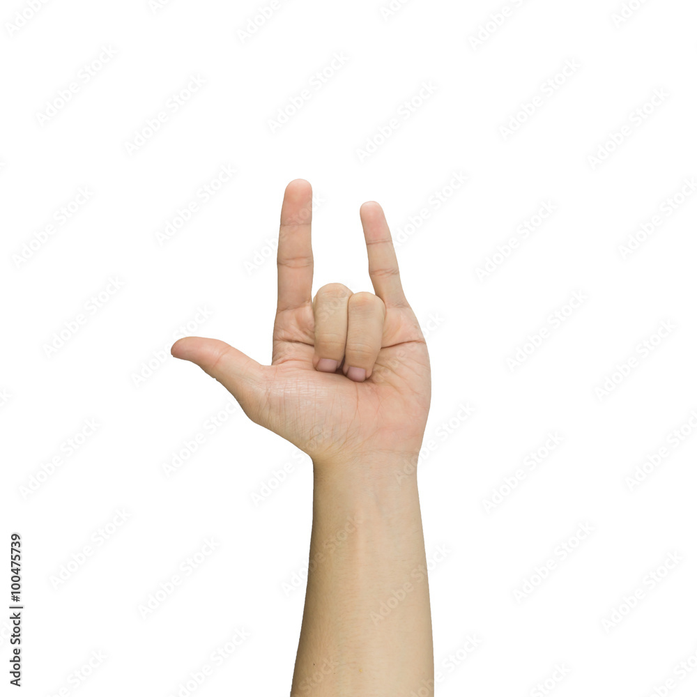 Love hand sign isolated isolated on white Love hand sign isolated isolated on white