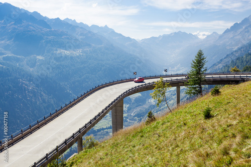 Beautiful mountain road in Switzerland