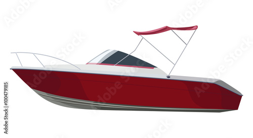 Photo Red motorboat side