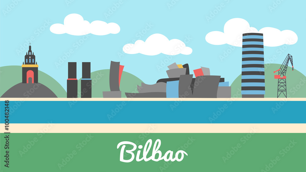 Skyline of Bilbao city in Basque Country Spain Skyline of Bilbao city in Basque Country Spain