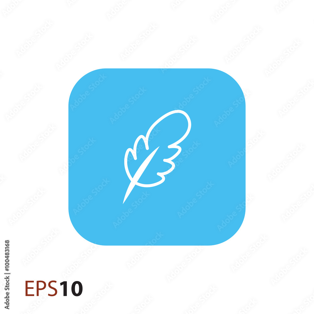 Fototapeta premium Old feather pen vector icon for web and mobile