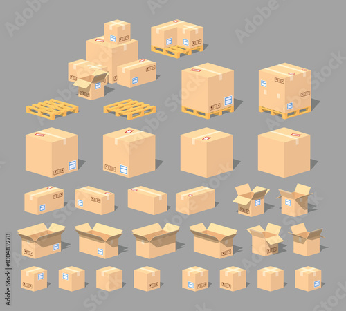 Cube World. Cardboard boxes