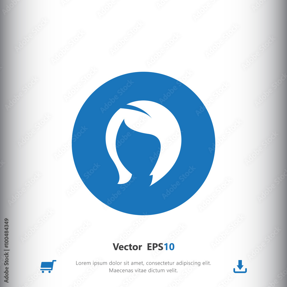 Beauty salon, woman hair style icon