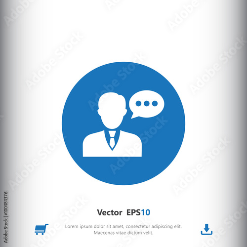 Speaking man icon. Man with...
