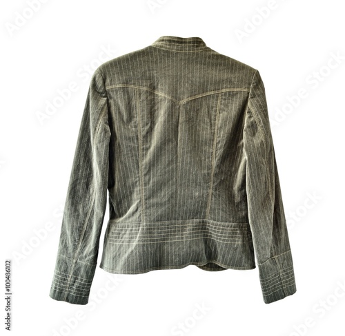 Military-Style / Rückansicht Damenjacke / Grüne Samtjacke